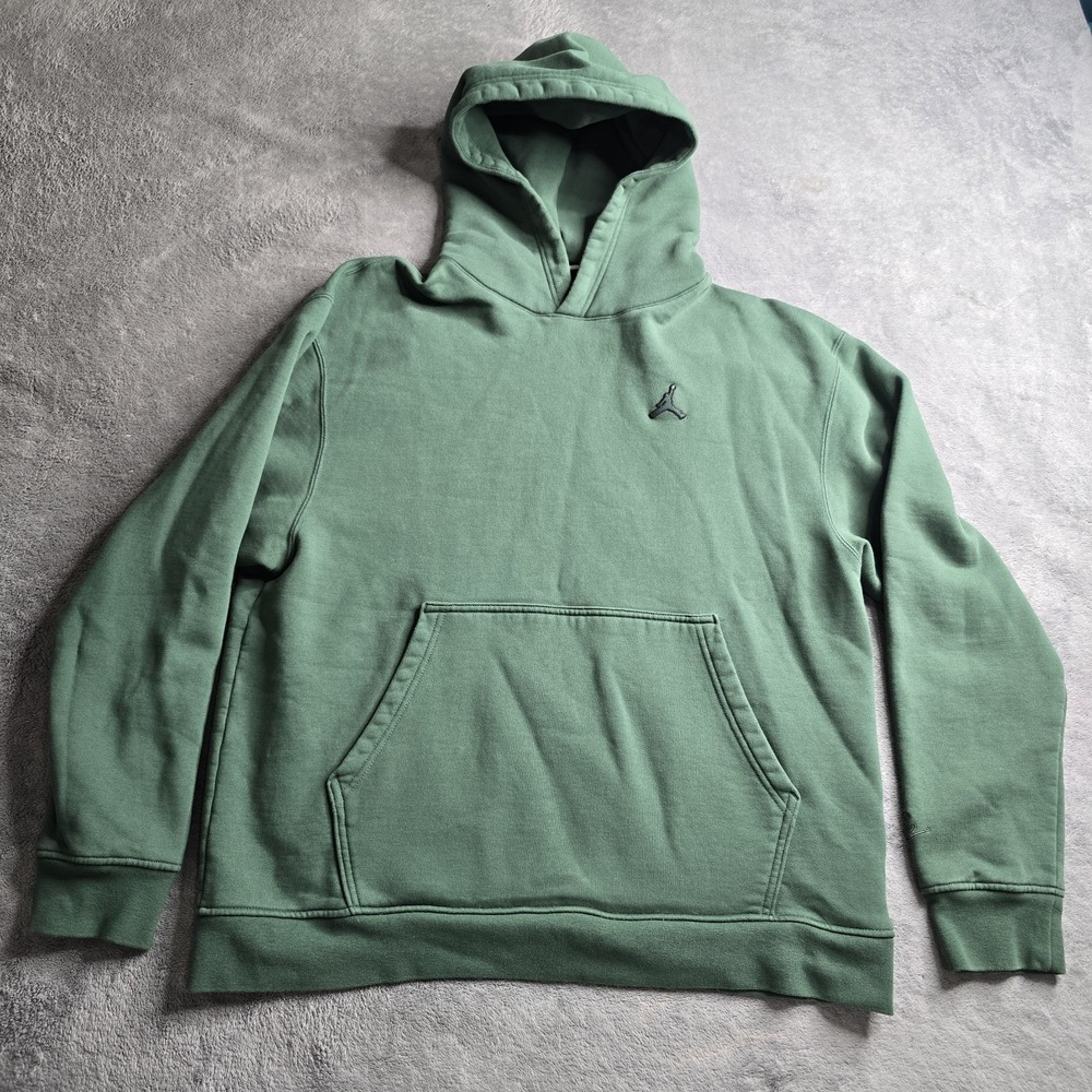 Nike Jordan Essentials Fleece Pullover Hoodie Mens XL Green L/S DA9818-333
